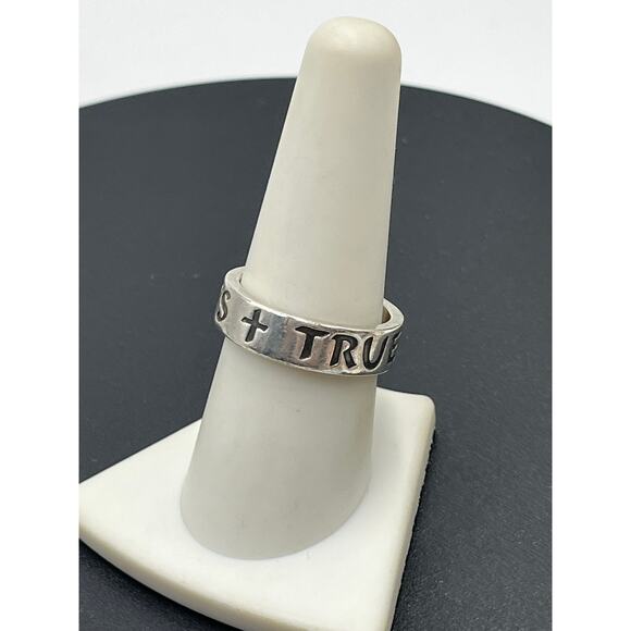 James Avery Sterling Silver True Love Waits Purity Cross Band Ring Sz Small 8.5 - Picture 6 of 11